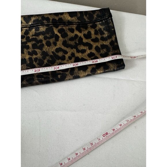 Spanx Leopard Print Metallic Leggings M Stretch High Rise Animal Sheen Mobwife - Picture 13 of 13